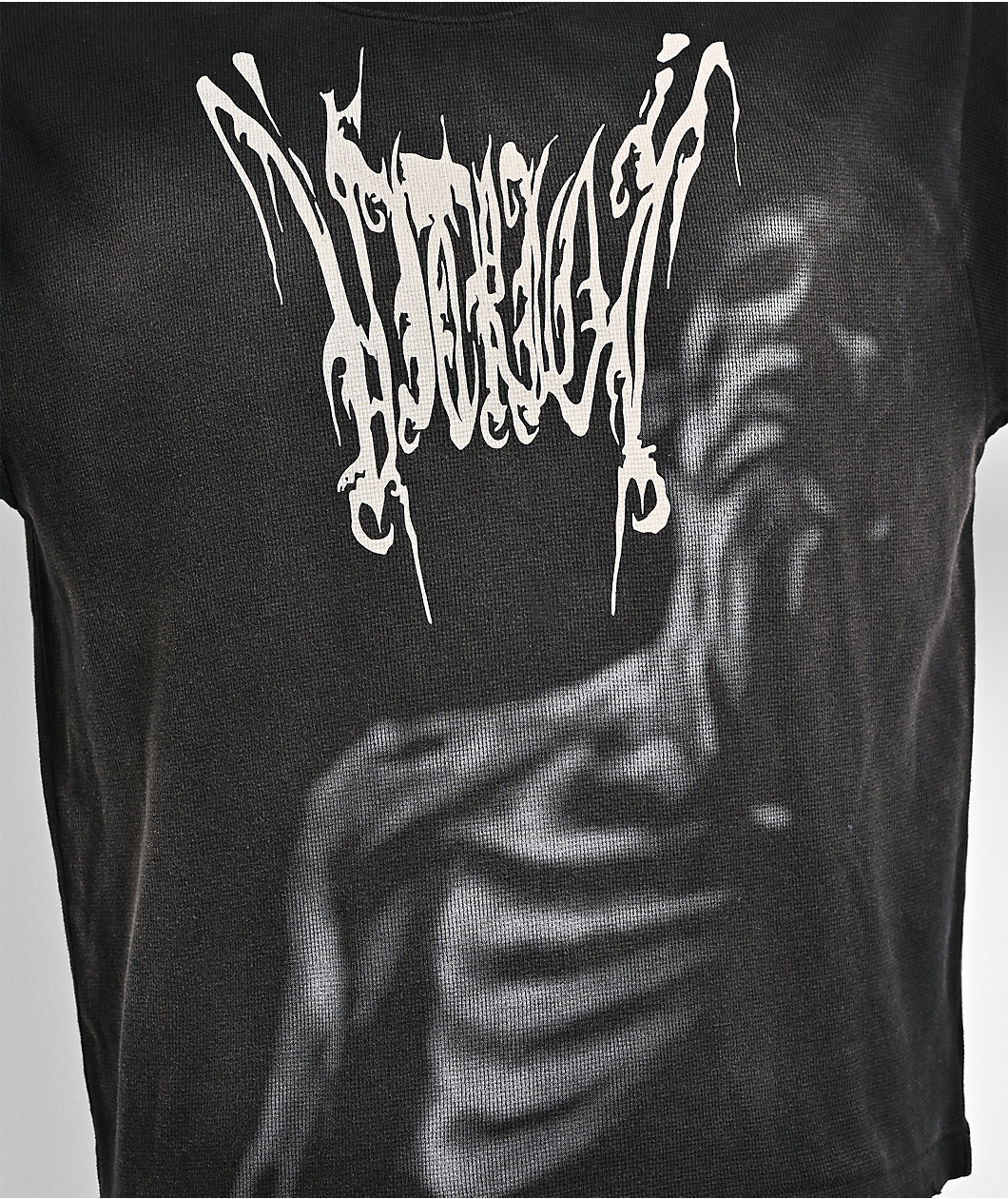 Vitriol Matterhorn Black Wash Thermal Crop T-Shirt