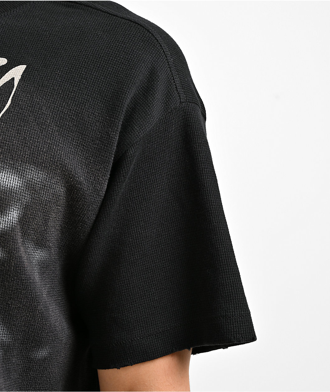 Vitriol Matterhorn Black Wash Thermal Crop T-Shirt