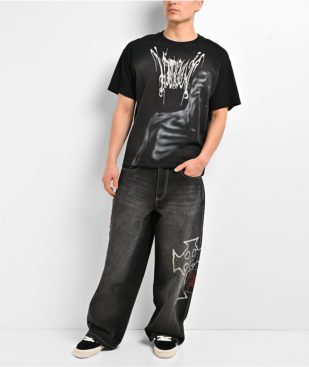 Vitriol Matterhorn Black Wash Thermal Crop T-Shirt