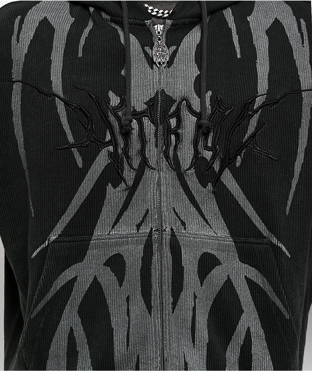 Vitriol Mockingbird Black Wash Zip Hoodie