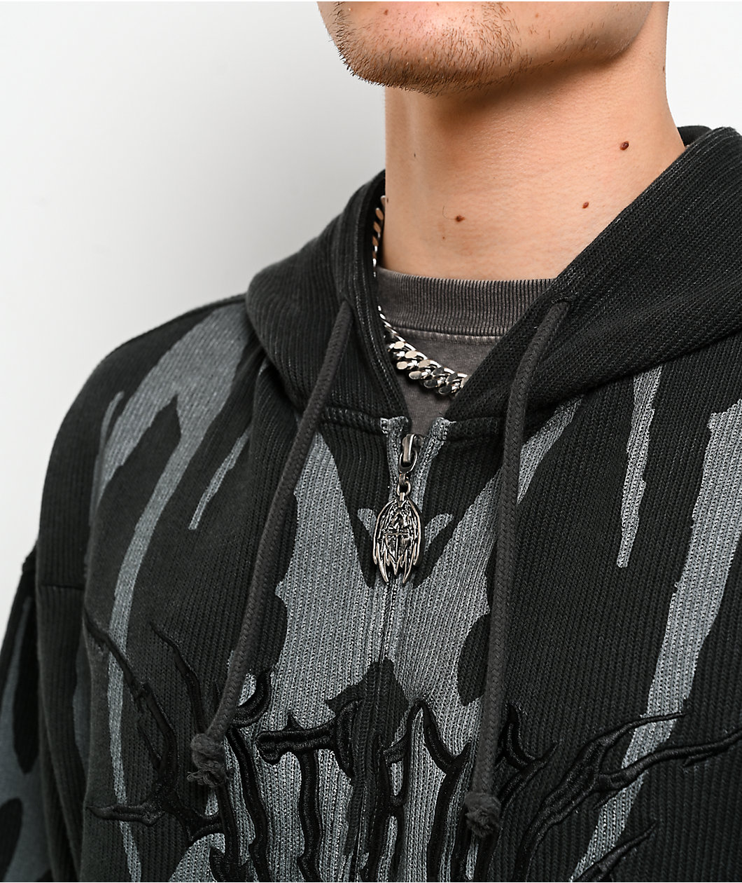 Vitriol Mockingbird Black Wash Zip Hoodie