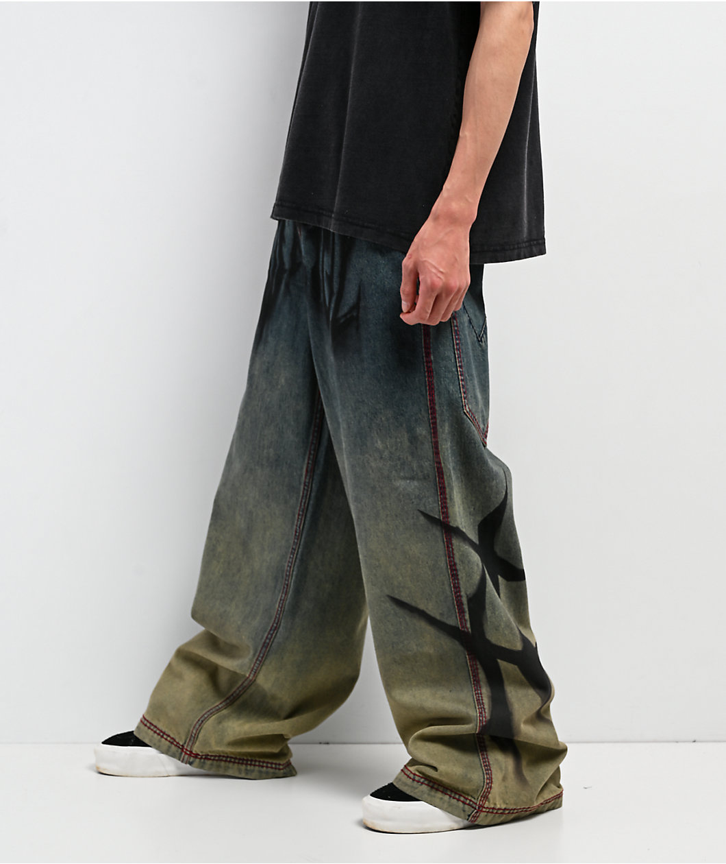 Vitriol Monster Drip Ombre Wash Ultra Wide Jeans
