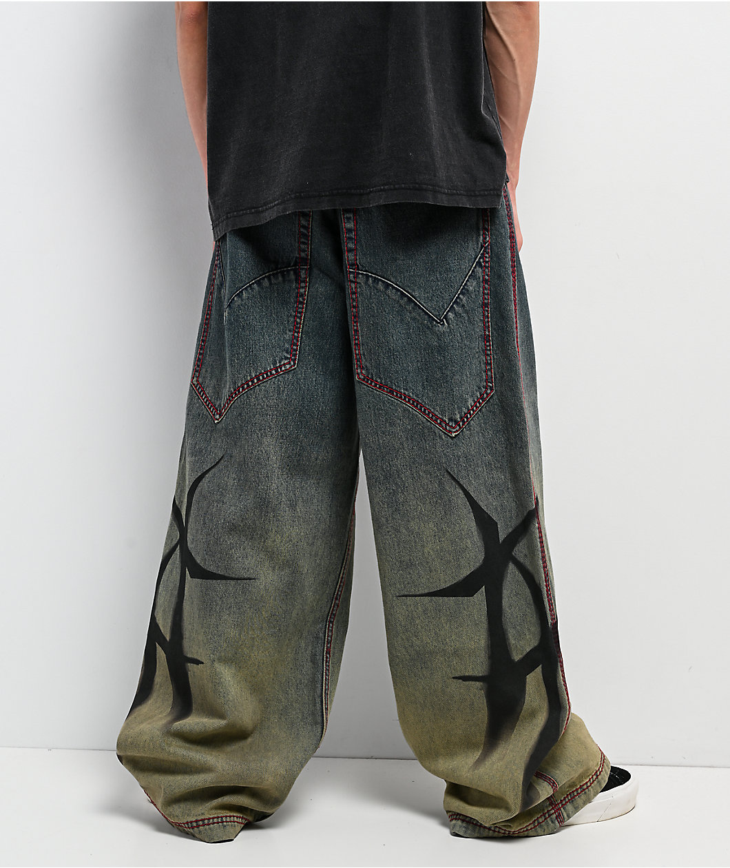 Vitriol Monster Drip Ombre Wash Ultra Wide Jeans