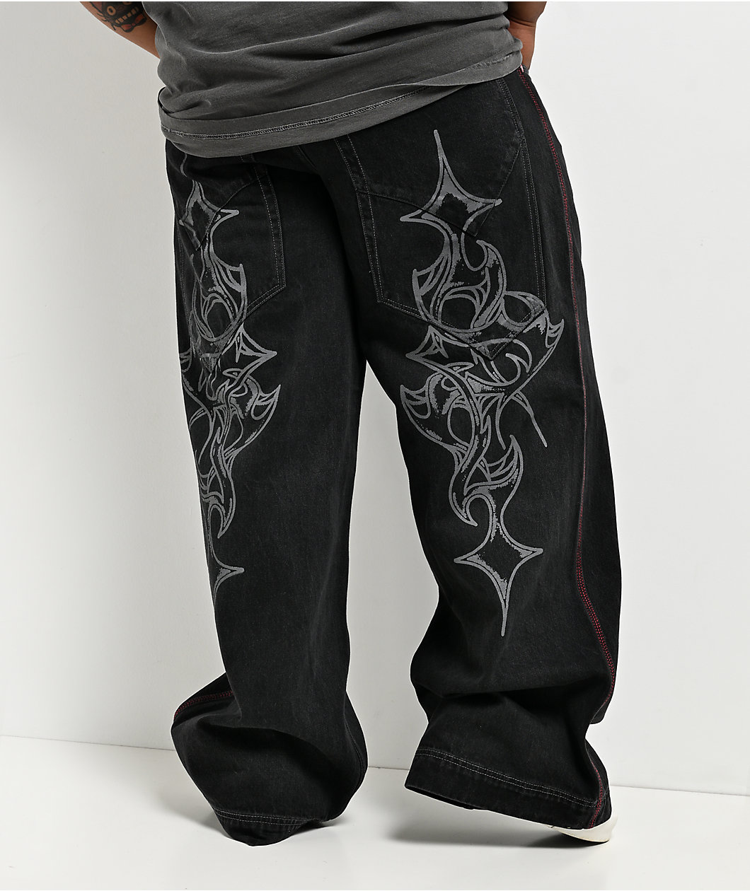 Vitriol Monster Noise Black Wide Leg Jeans
