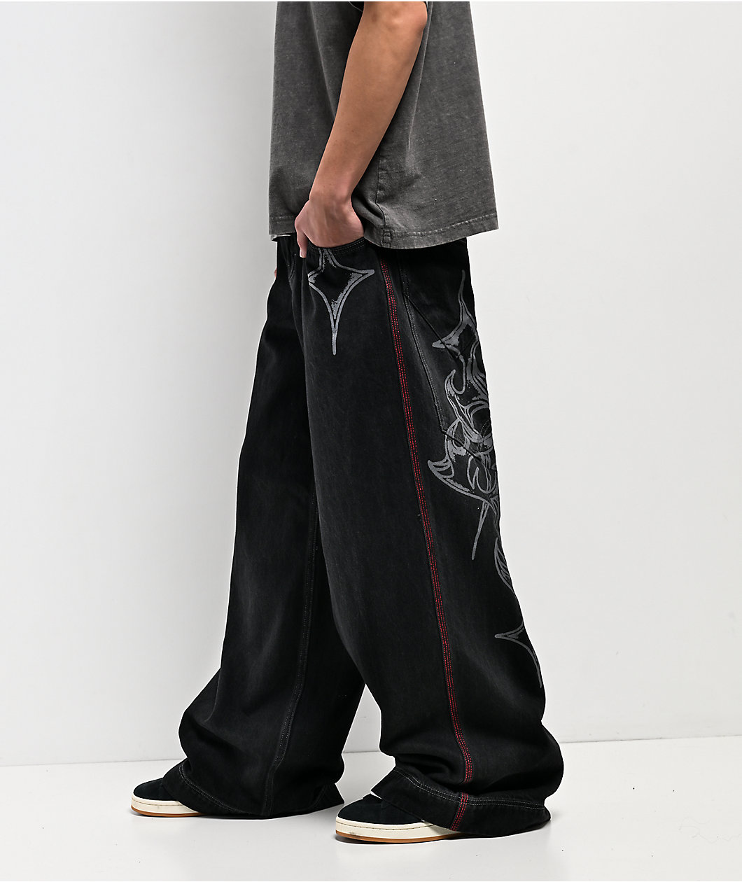 Vitriol Monster Noise Black Wide Leg Jeans
