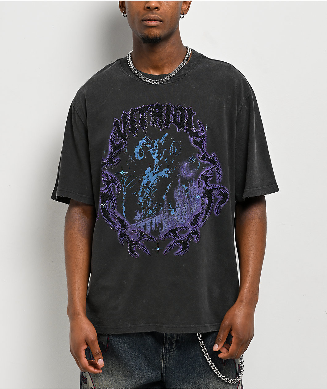 Vitriol Moonlight Stone Black Wash Boxy T-Shirt