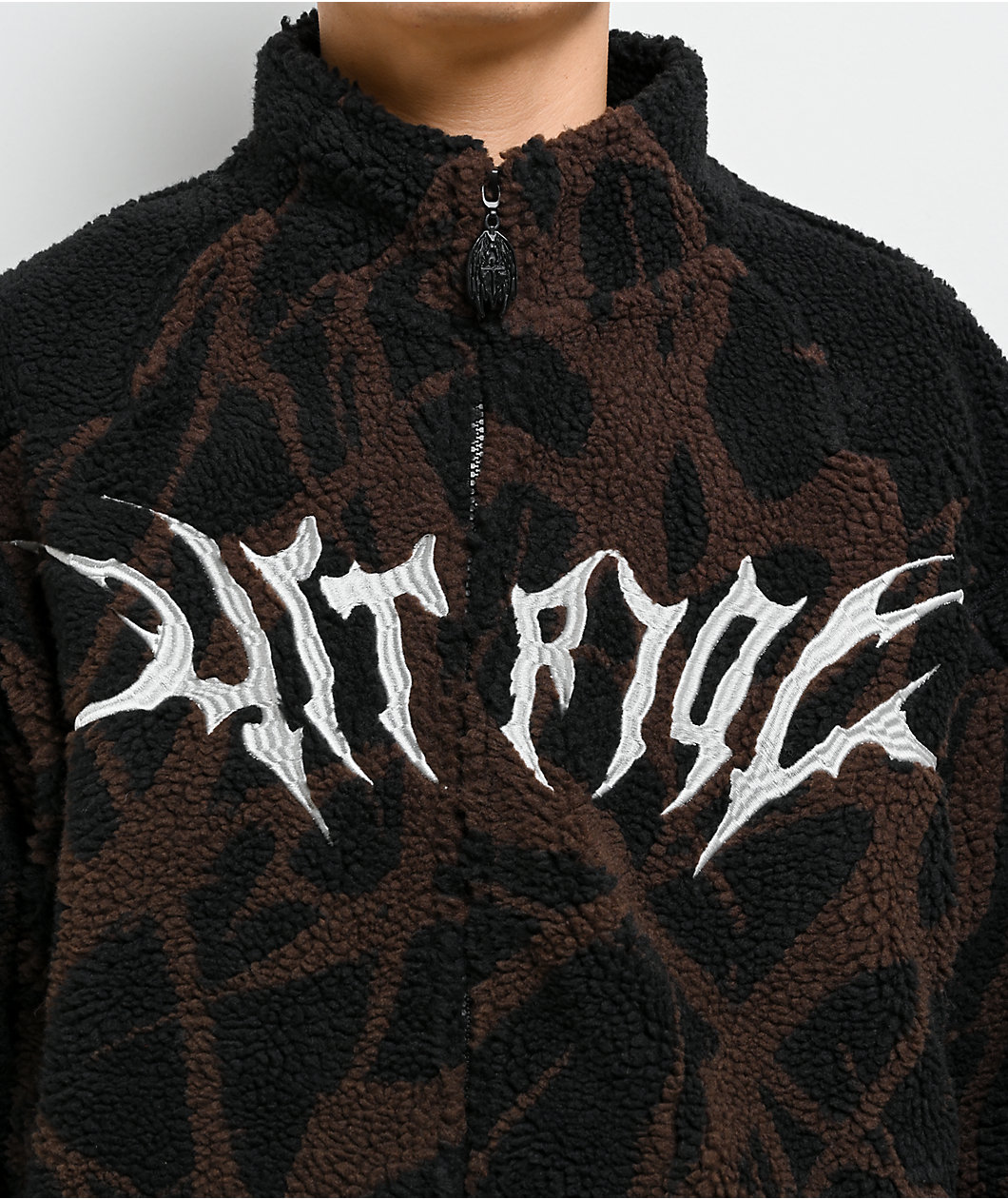 Vitriol Oath Black & Brown Boxy Tech Fleece Jacket