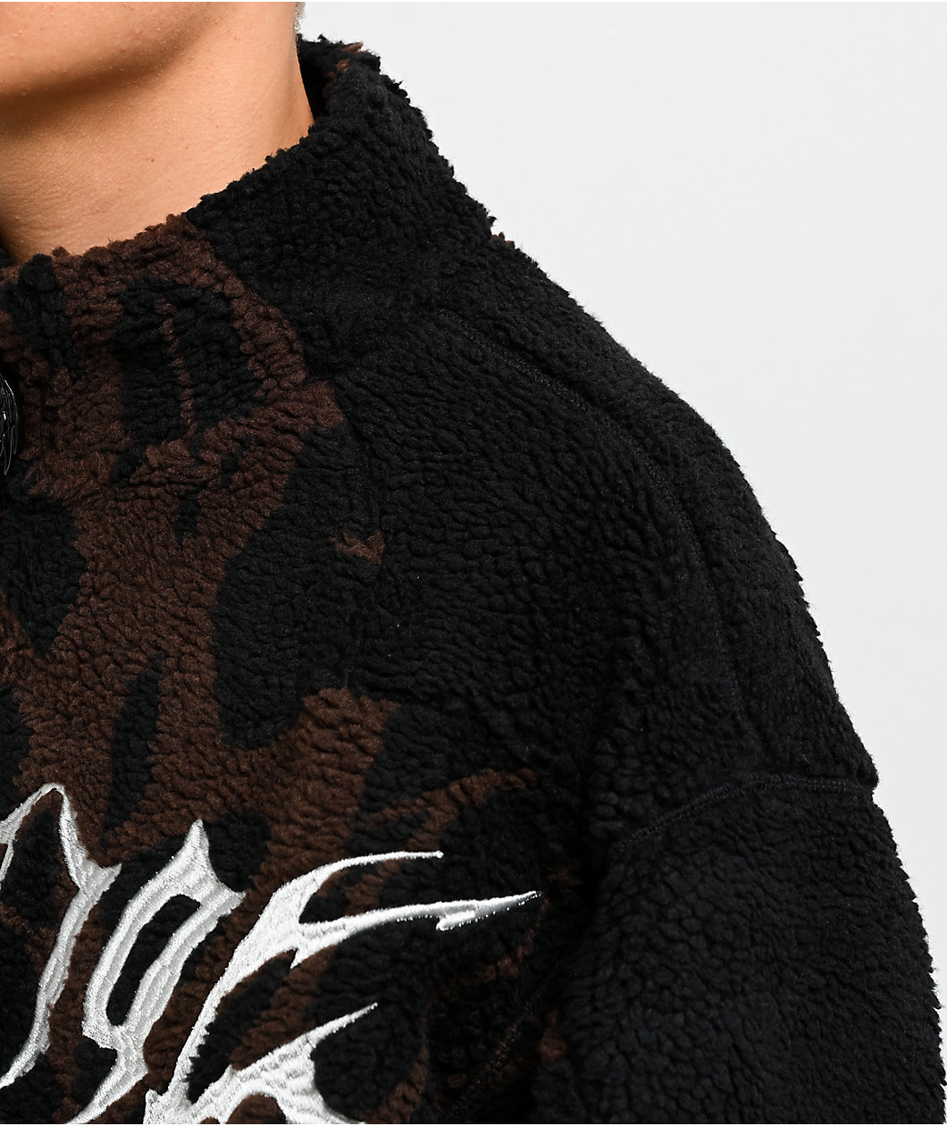 Vitriol Oath Black & Brown Boxy Tech Fleece Jacket