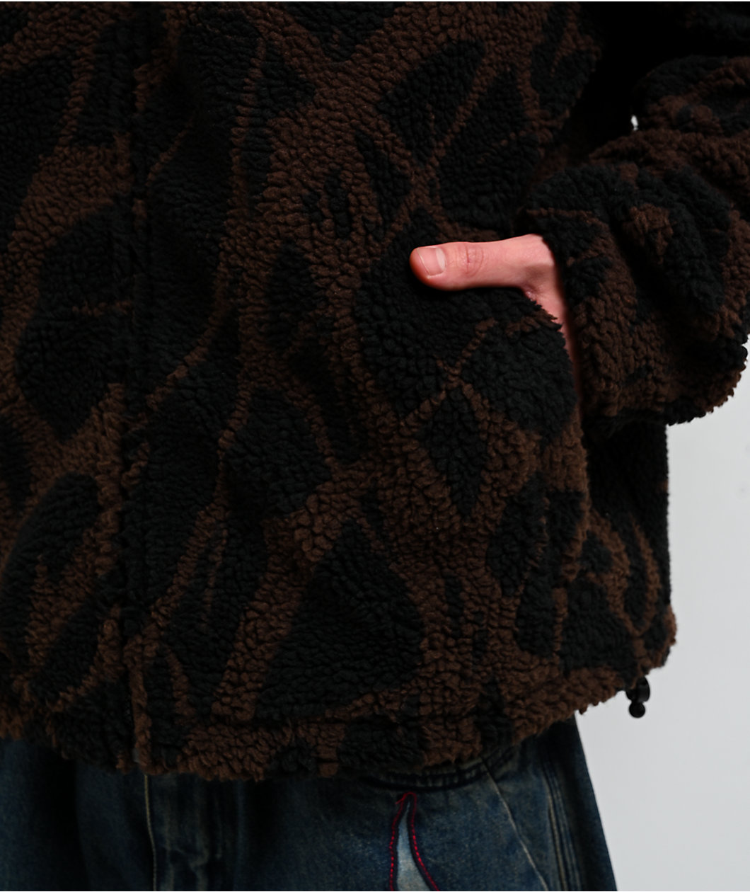 Vitriol Oath Black & Brown Boxy Tech Fleece Jacket