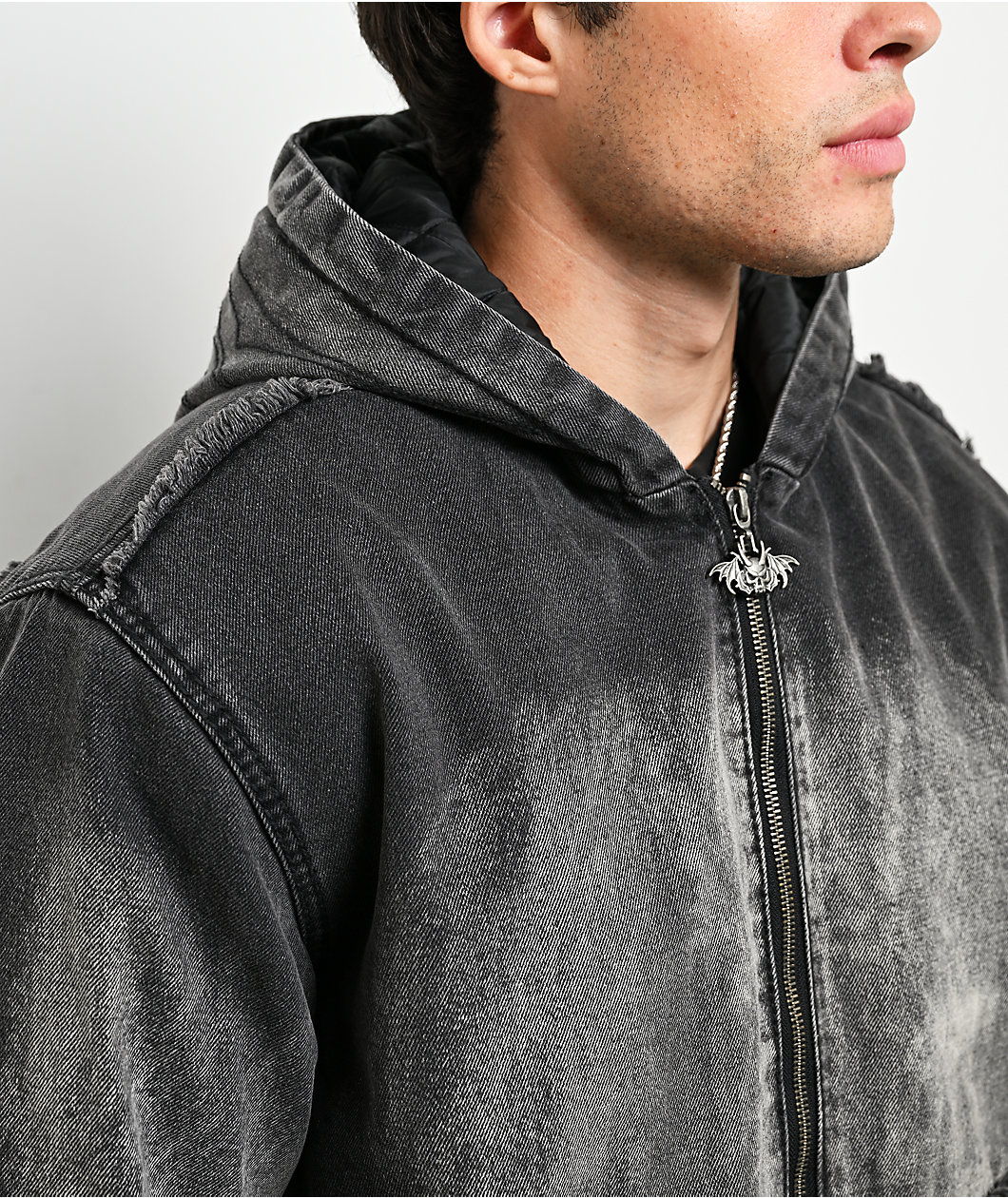 Vitriol Oblivion Depth With Destruction Wash Denim Crop Jacket