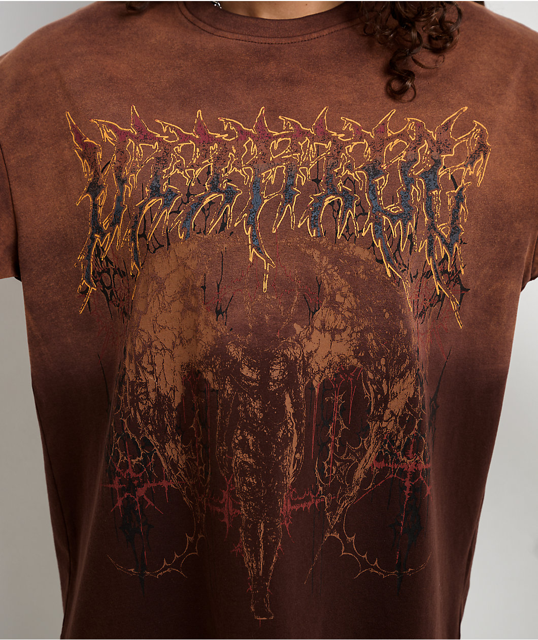 Vitriol Rae Brown Wash Boxy T-Shirt