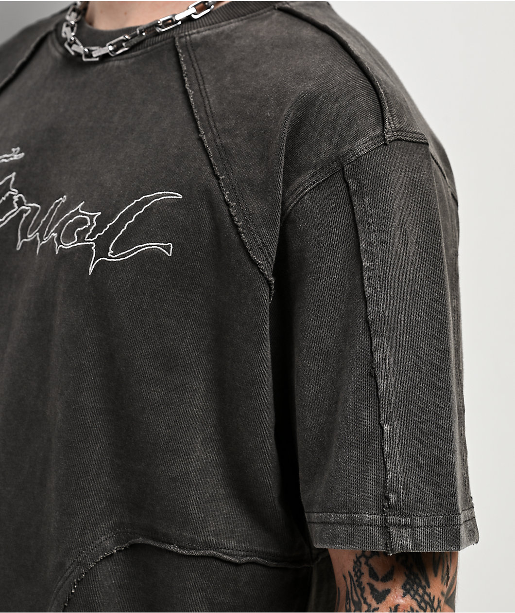 Vitriol Reckoning Grey Wash Boxy T-Shirt