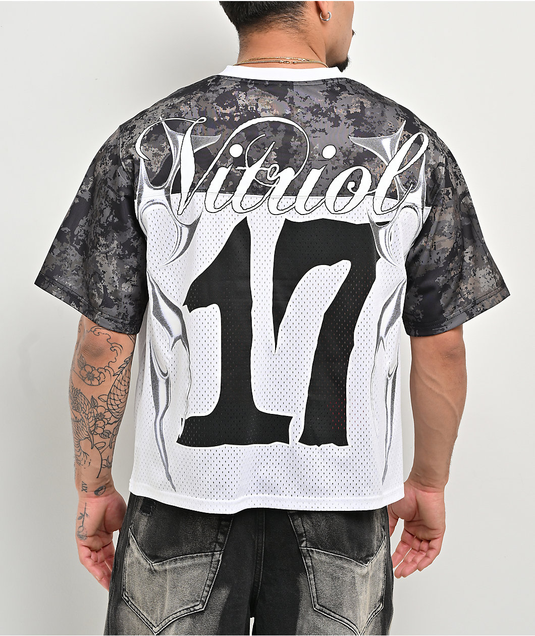 Vitriol Reptile White Crop Football Jersey