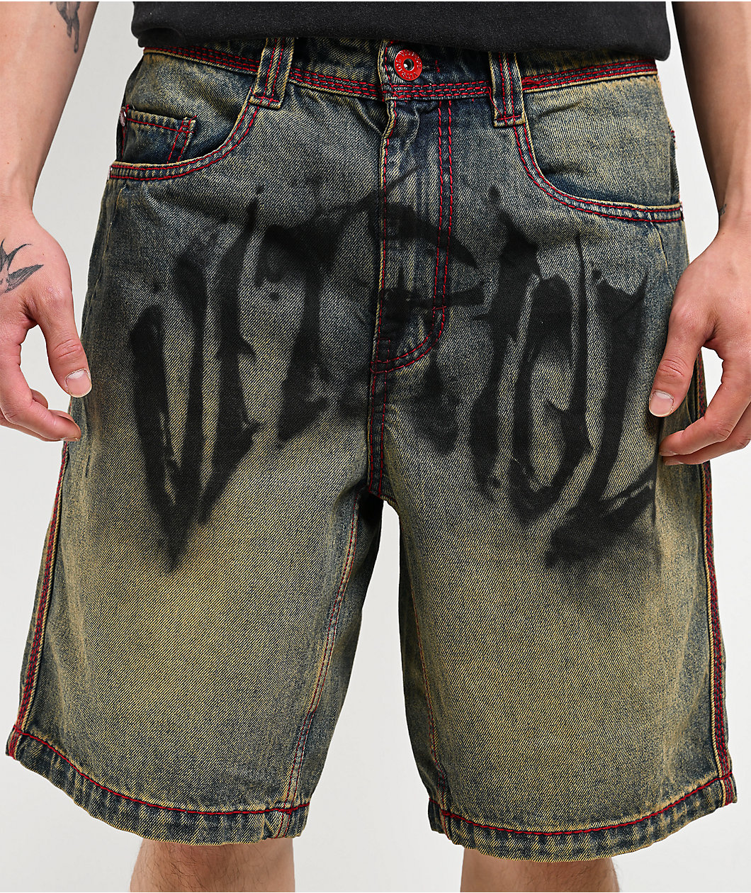 Vitriol Riddle Loose Fit Denim Shorts