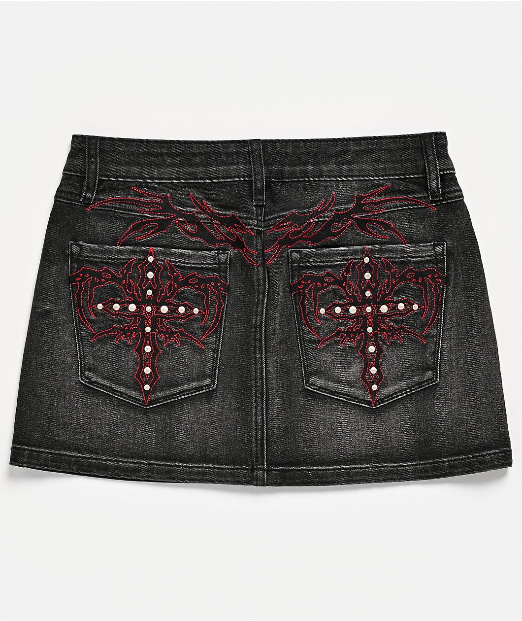 Vitriol Rose Abyss Black Wash Mini Skirt