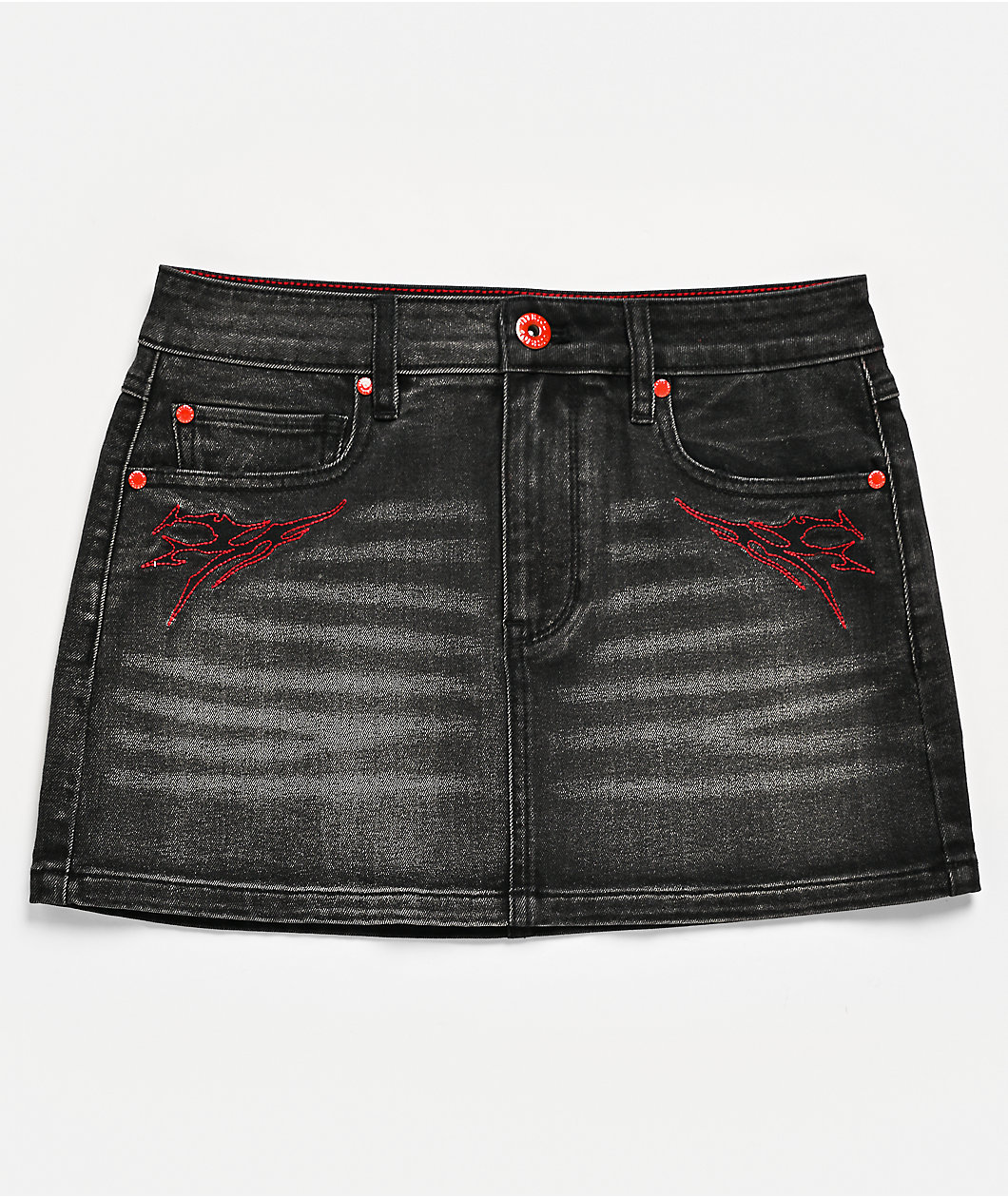 Vitriol Rose Abyss Black Wash Mini Skirt