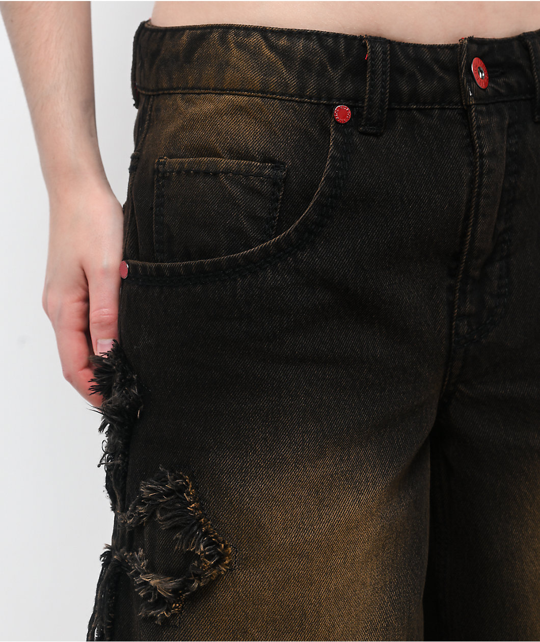 Vitriol Rowenna Gothic Black Wash Denim Shorts