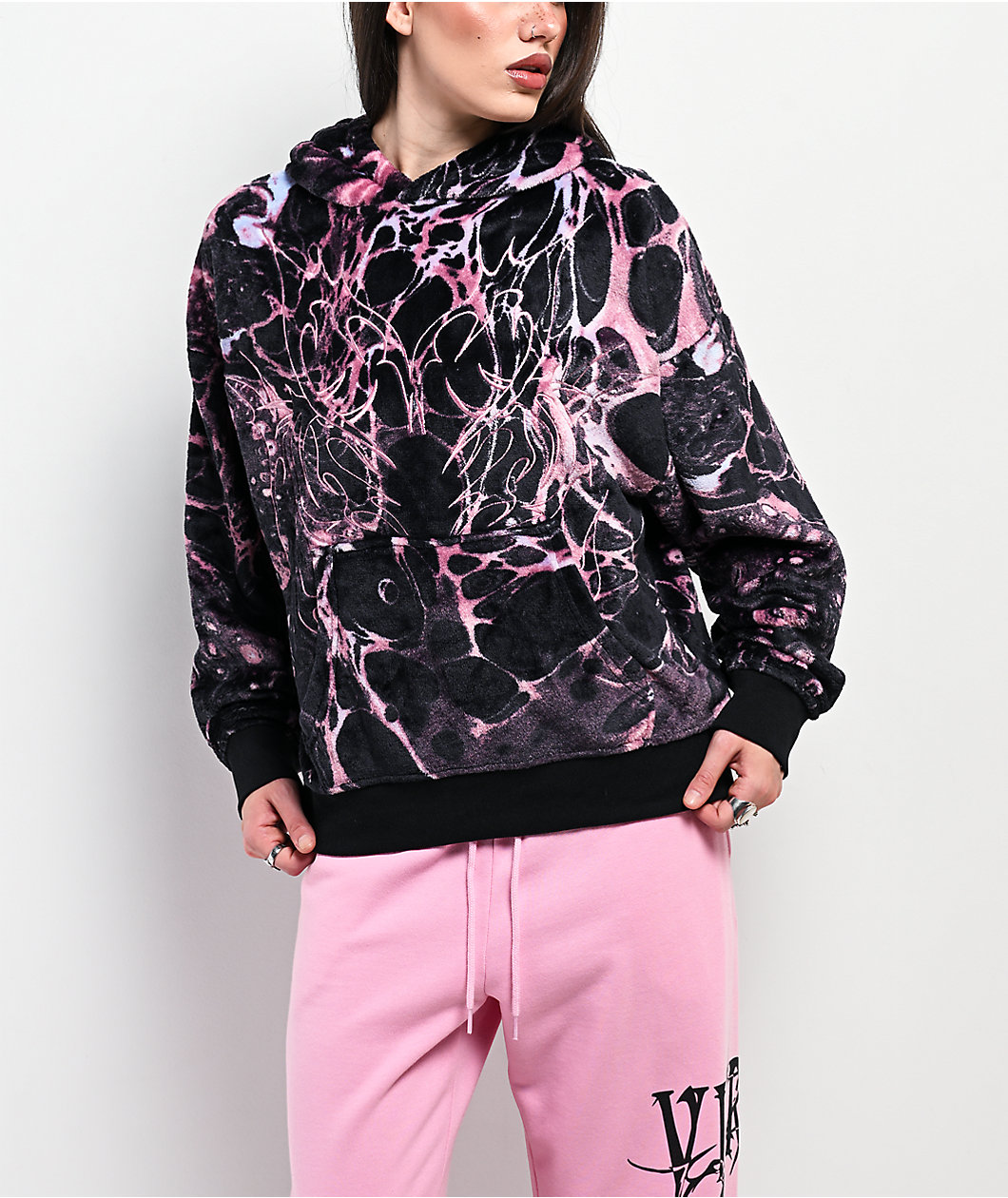 Vitriol Ryder Toxic Pink Sherpa Hoodie