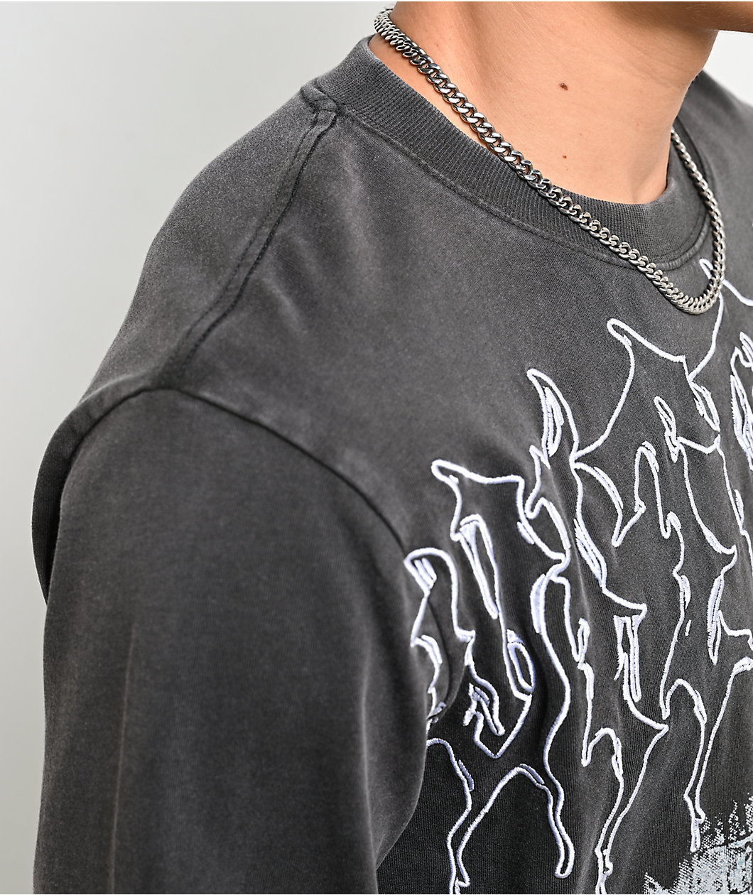 Vitriol Savior Charcoal Wash Long Sleeve T-Shirt