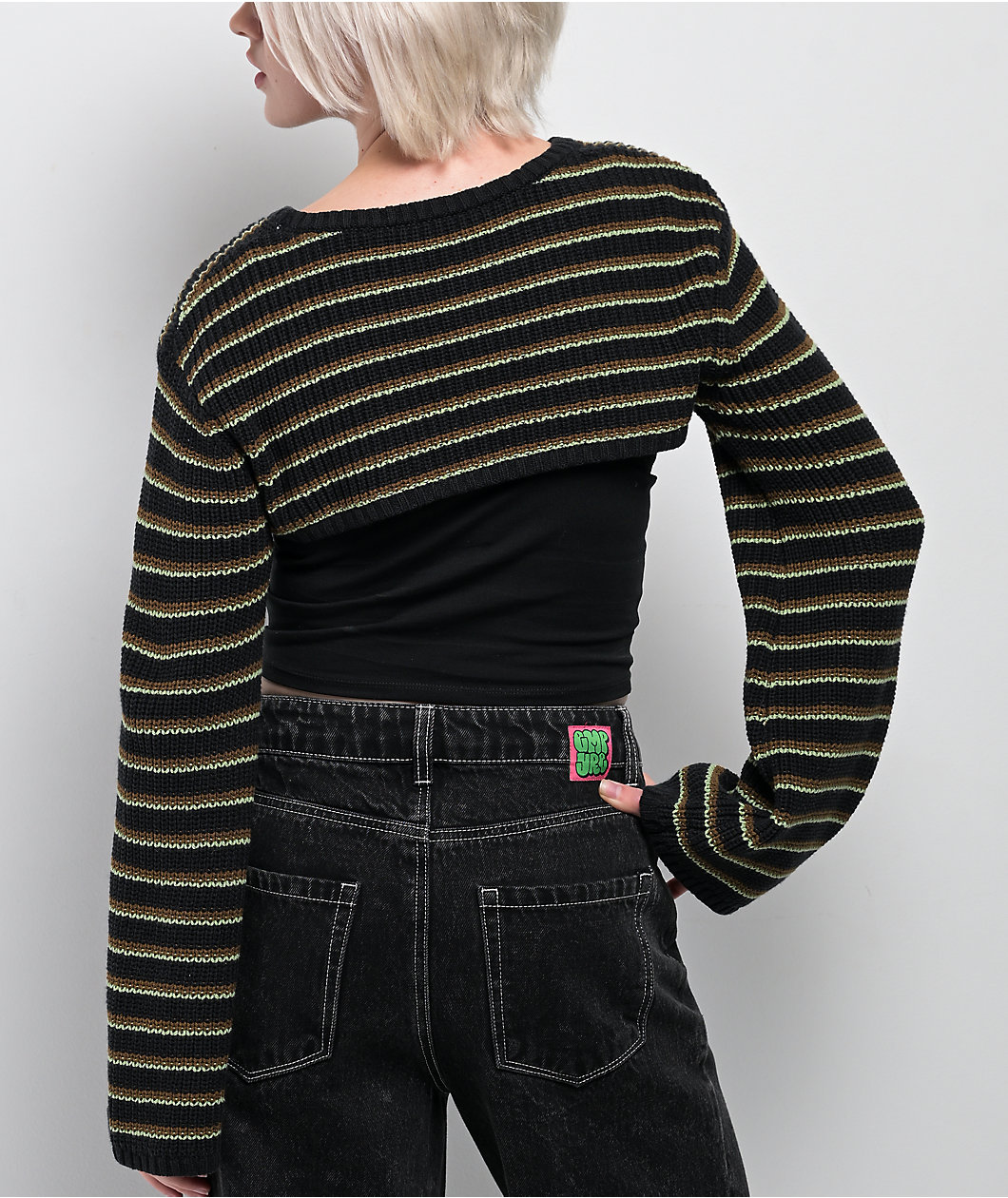 Vitriol Scarlet Black Shrug Crop Tank Top Set
