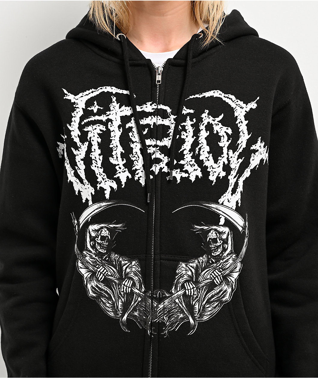 Vitriol Scythe Reaper Black Zip Hoodie