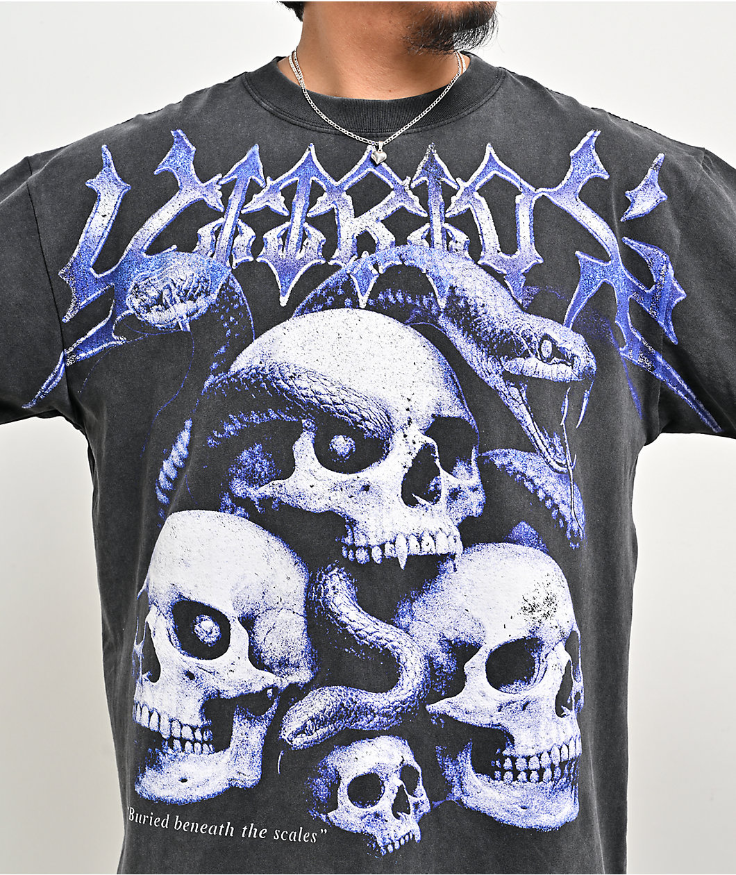 Vitriol Serpents Reign Black Wash & White 2fer Long Sleeve T-Shirt