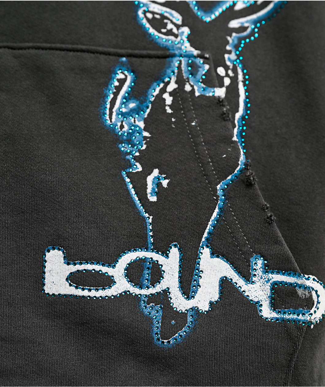 Vitriol Shadowlands Black Wash Crop Zip Hoodie