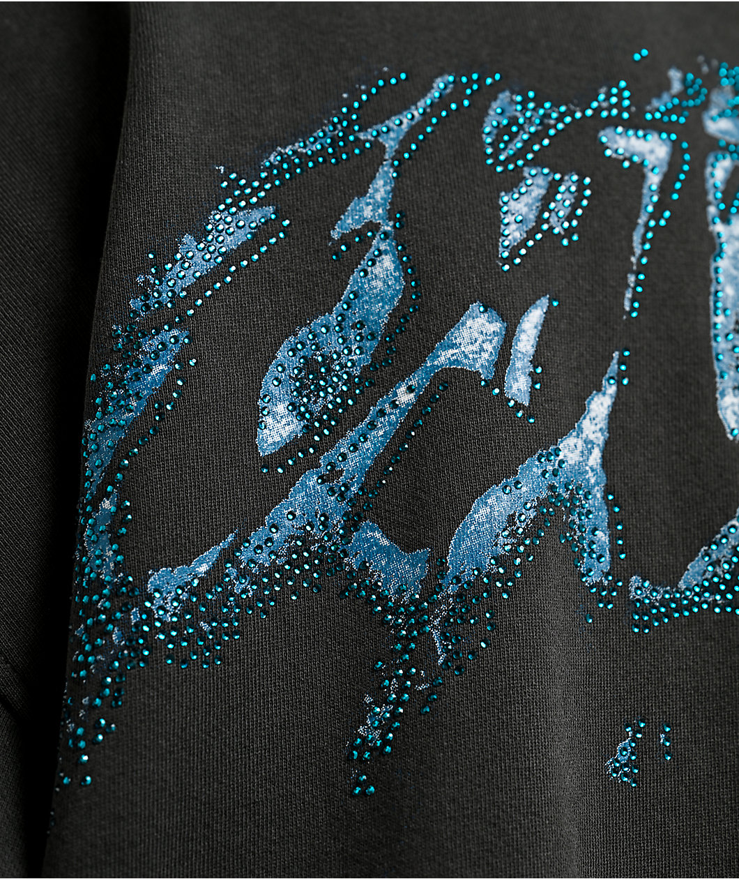 Vitriol Shadowlands Black Wash Crop Zip Hoodie