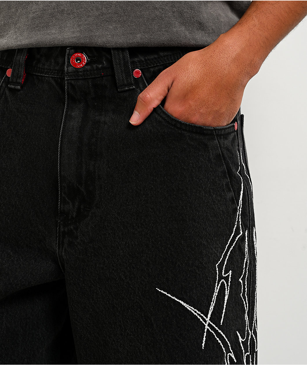 Vitriol Siphon Cyber Black Wash Ultra Wide Shorts