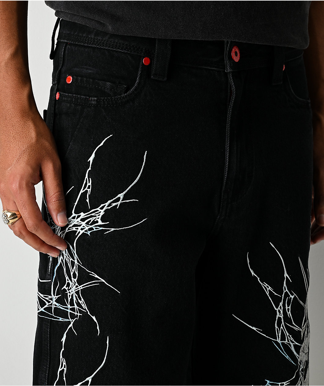 Vitriol Siphon Descend Black Ultra Loose Denim Shorts