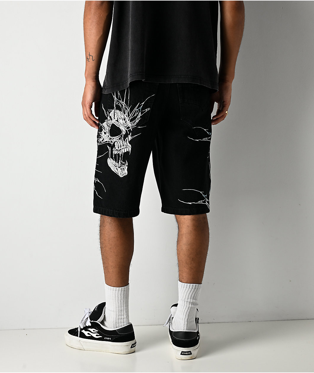 Vitriol Siphon Descend Black Ultra Loose Denim Shorts