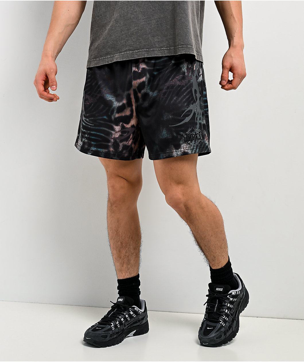 Vitriol Sixth Spawn Leopard Black Mesh Shorts