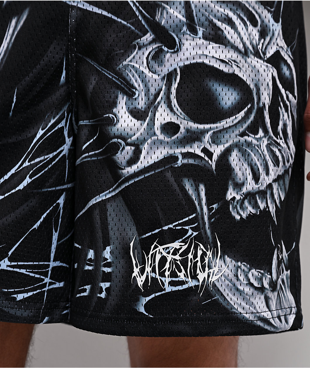 Vitriol Skull Black Mesh Shorts