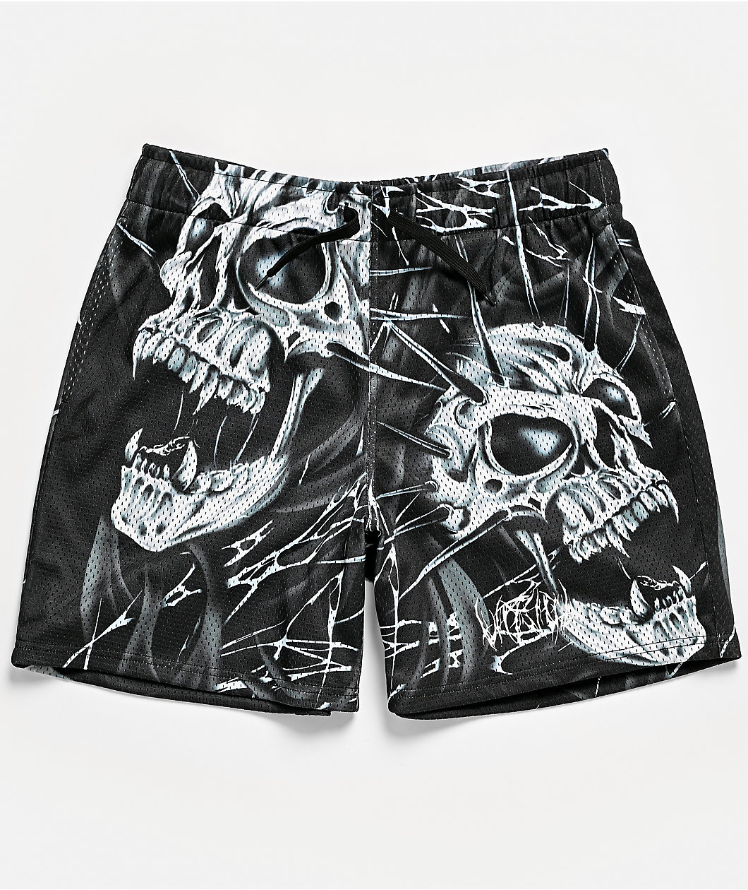Vitriol Skull Black Mesh Shorts