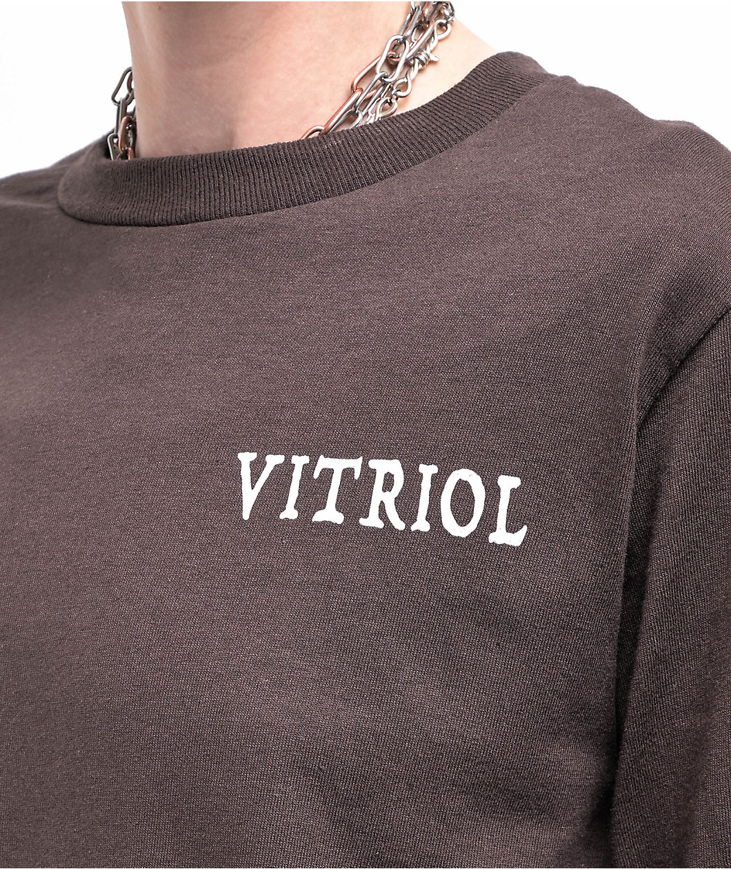Vitriol Skull Cherub Brown Long Sleeve T-Shirt