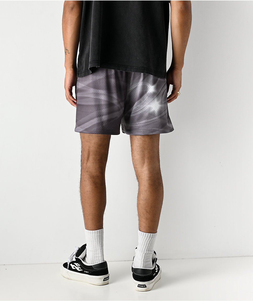 Vitriol Smoke Skull Grey Mesh Shorts