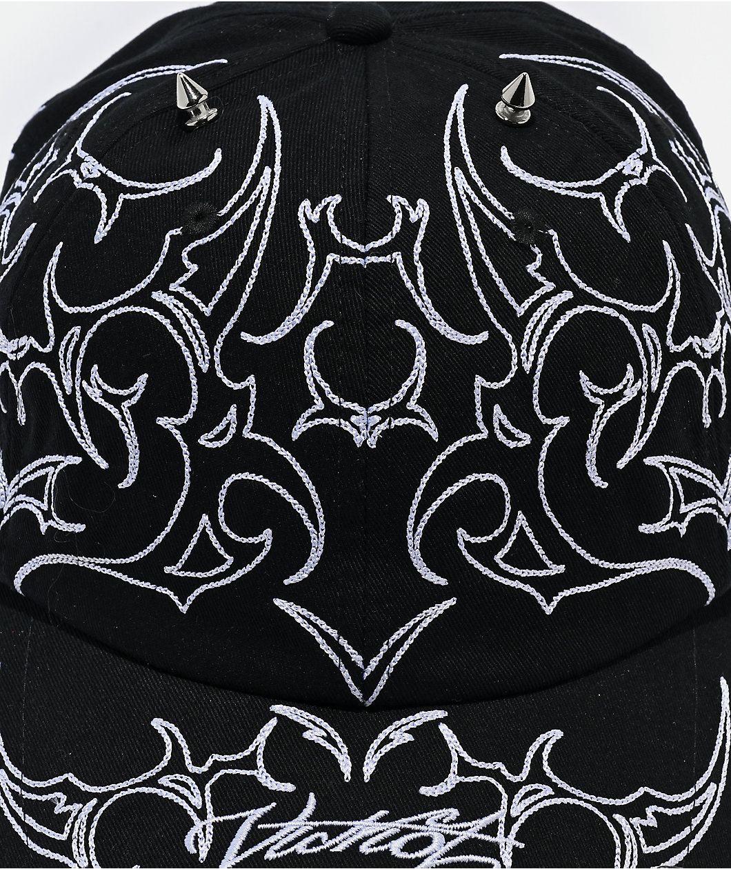 Vitriol Spiked Black Strapback Hat