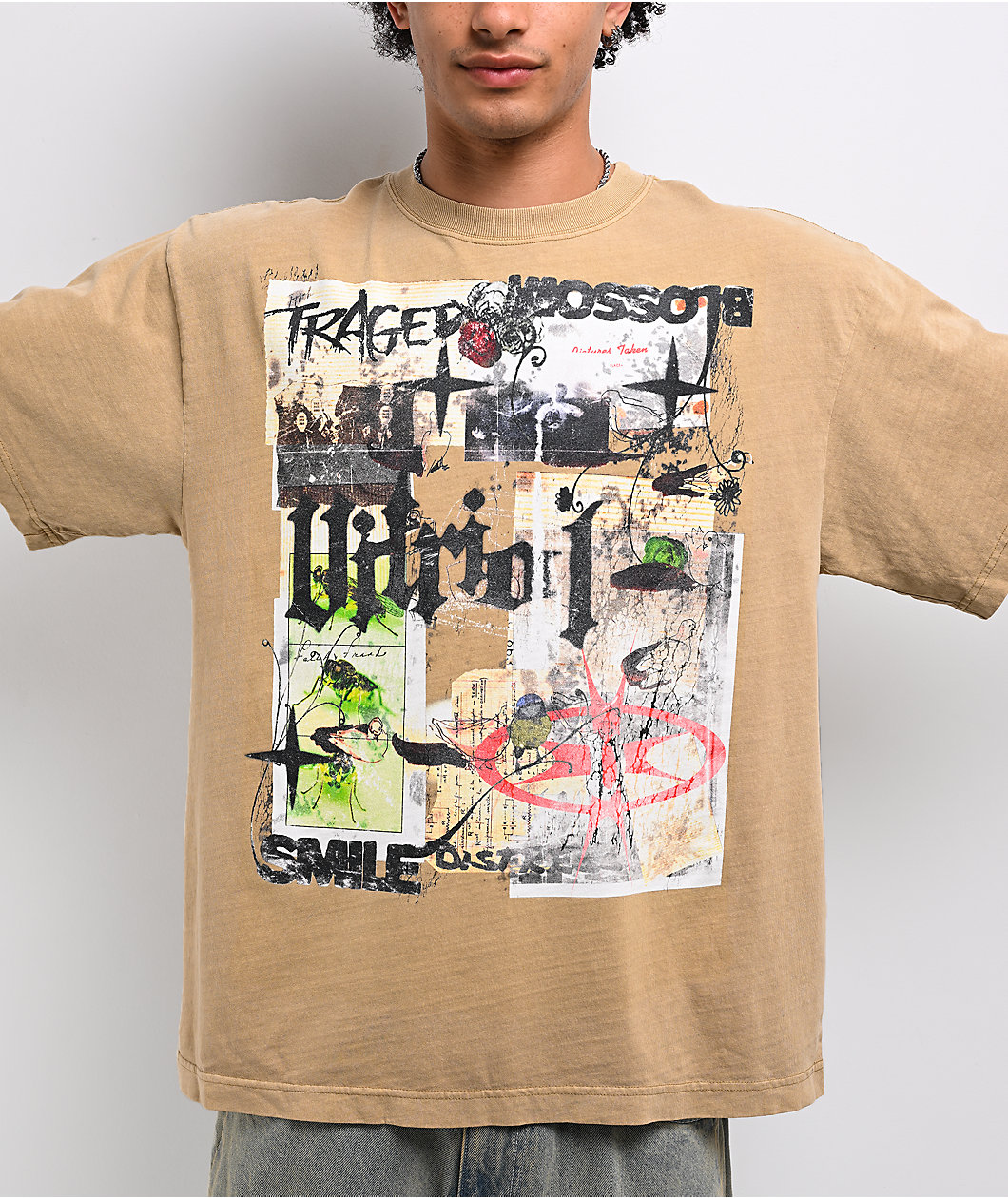Vitriol Stain Sand Brown Wash T-Shirt