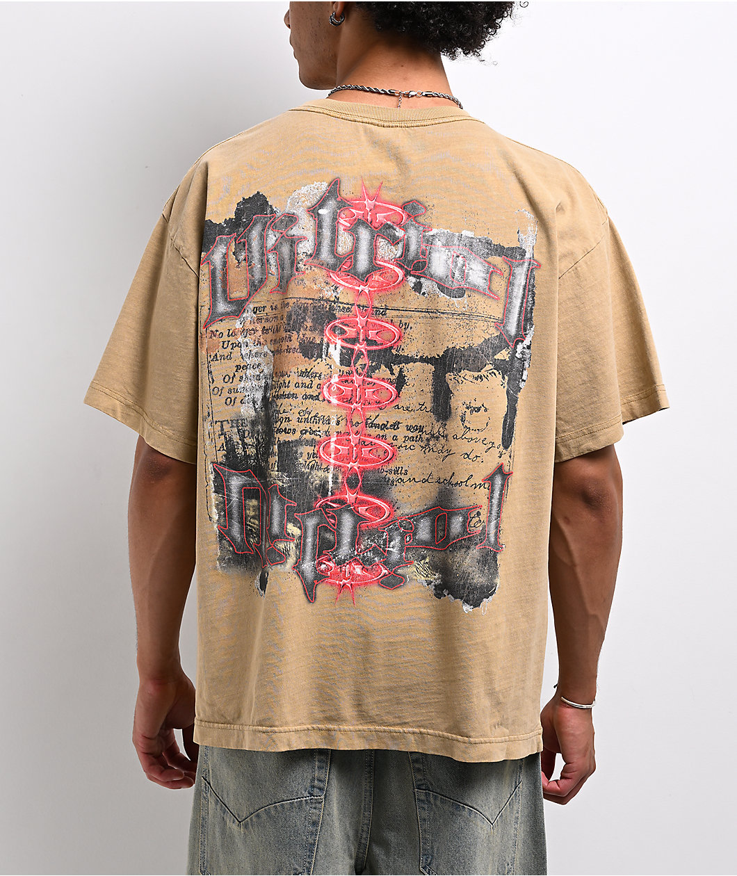 Vitriol Stain Sand Brown Wash T-Shirt