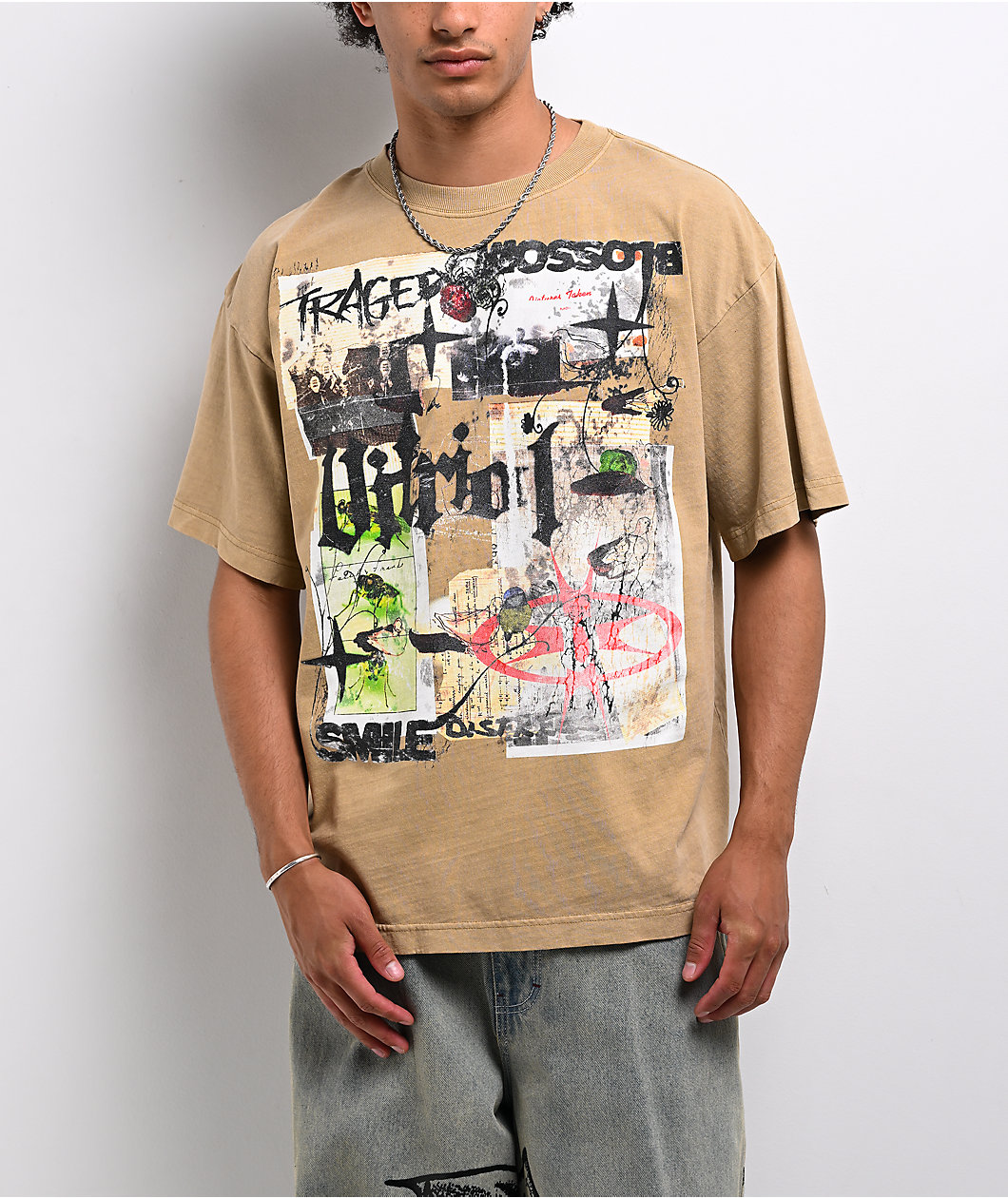 Vitriol Stain Sand Brown Wash T-Shirt