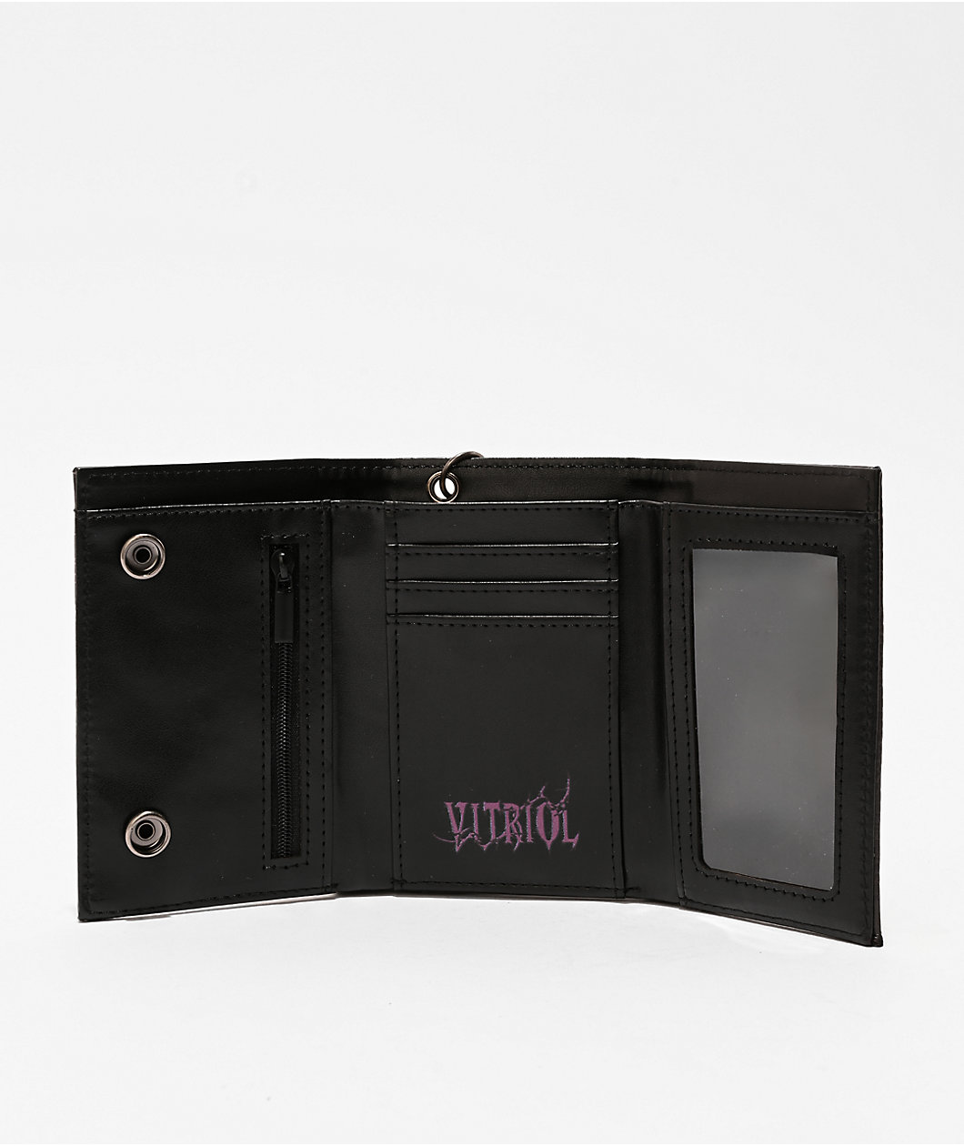 Vitriol Studded Angel Black Chain Wallet