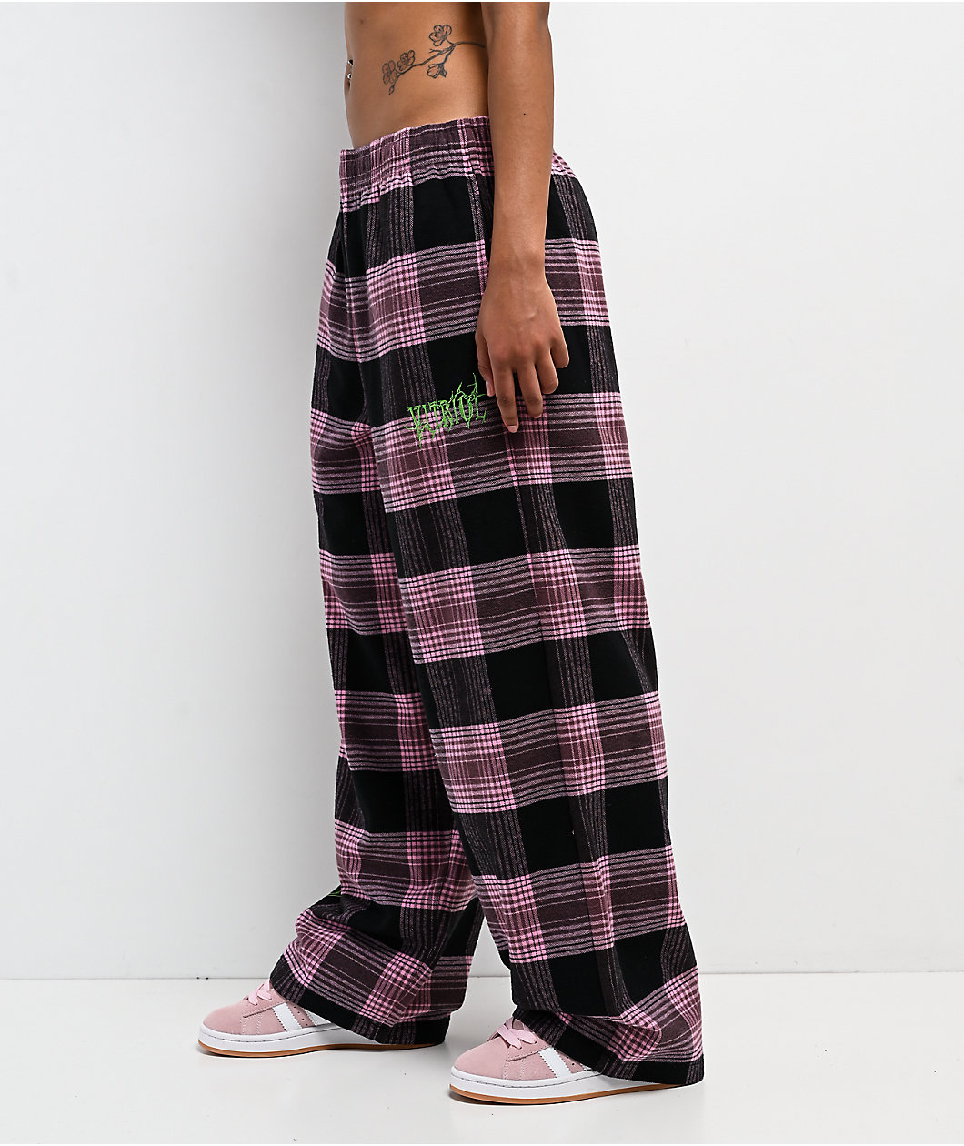 Vitriol Summoned Pink & Black Plaid Lounge Pants