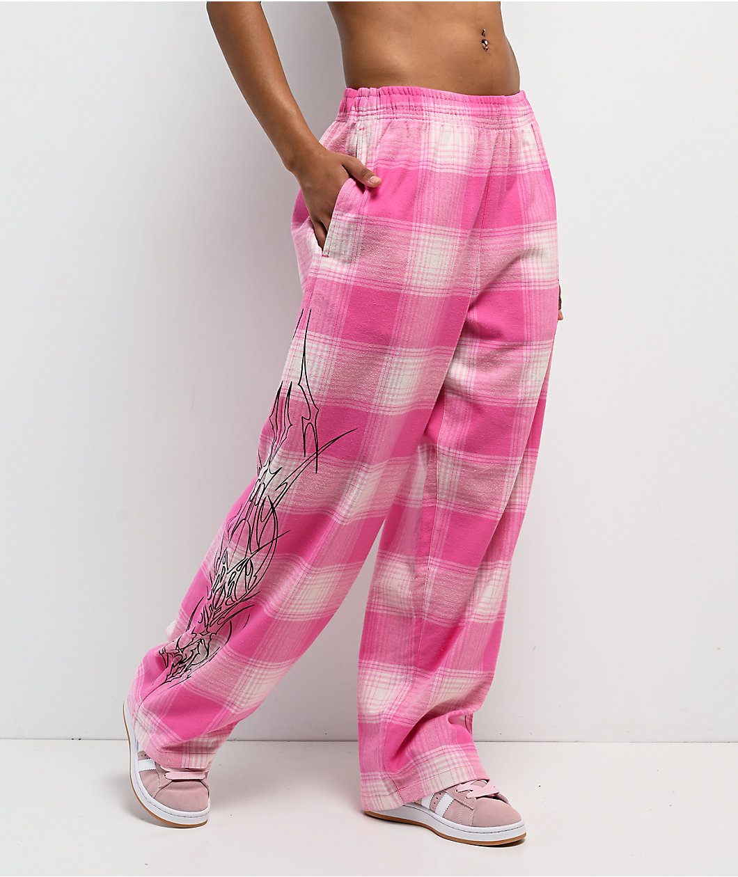 Vitriol Summoned Pink Plaid Lounge Pants