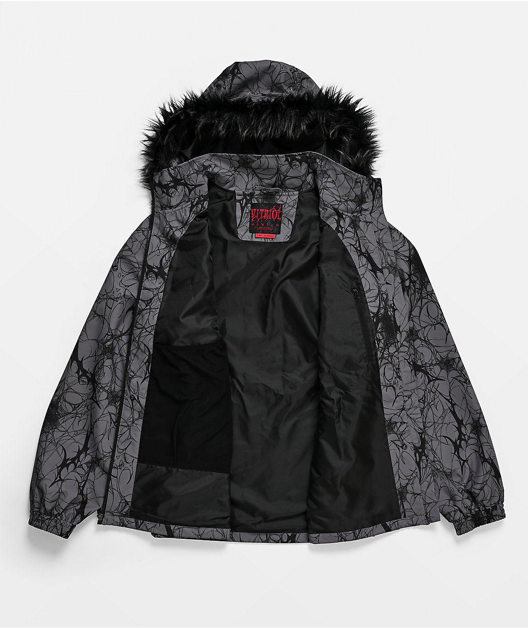 Vitriol Thorn Fur Trim Grey 10K Snowboard Jacket 2027