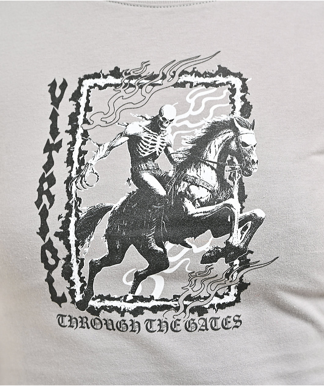 Vitriol Through The Flames Grey Crop T-Shirt