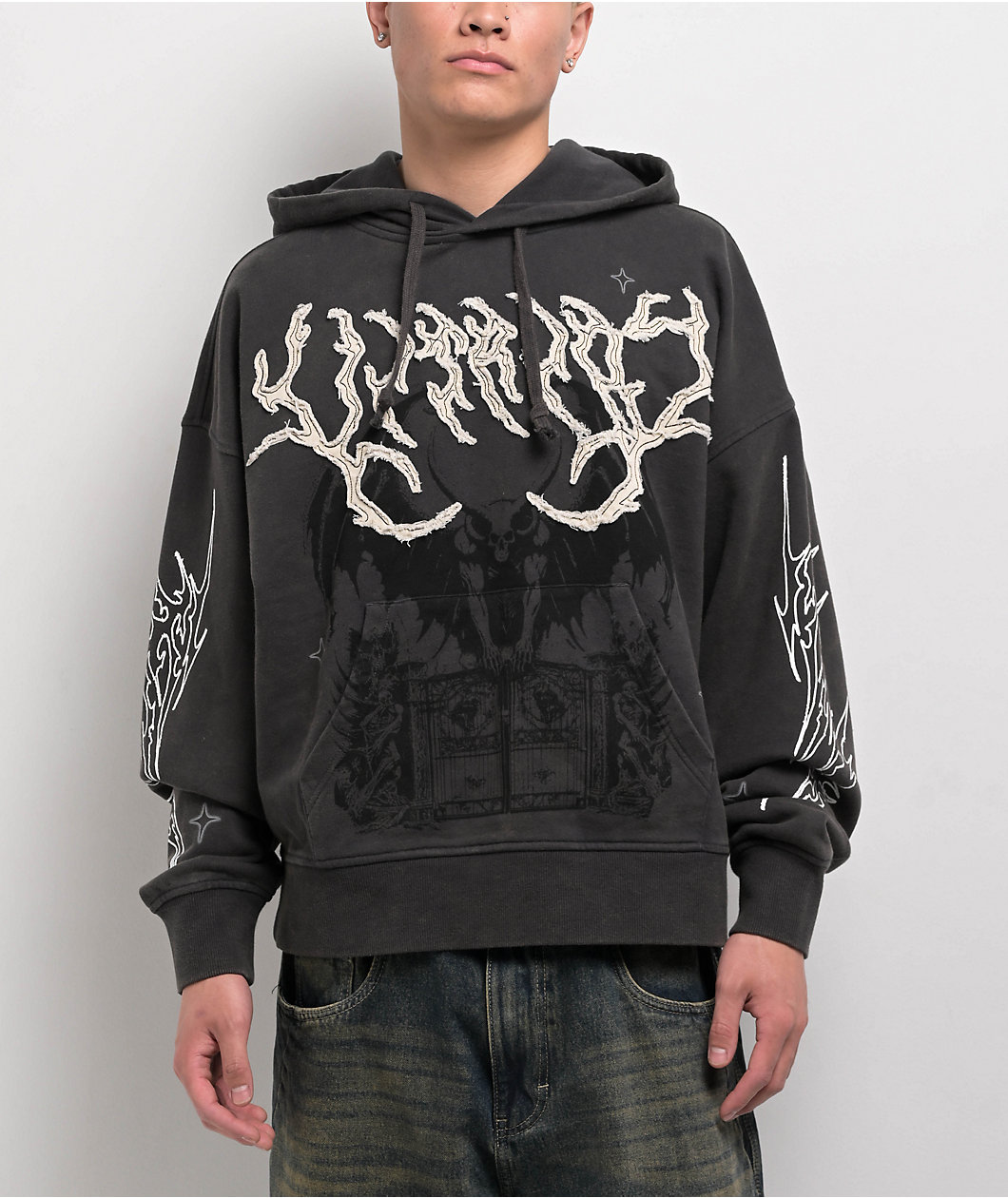 Vitriol Thunder Black Wash Boxy Hoodie