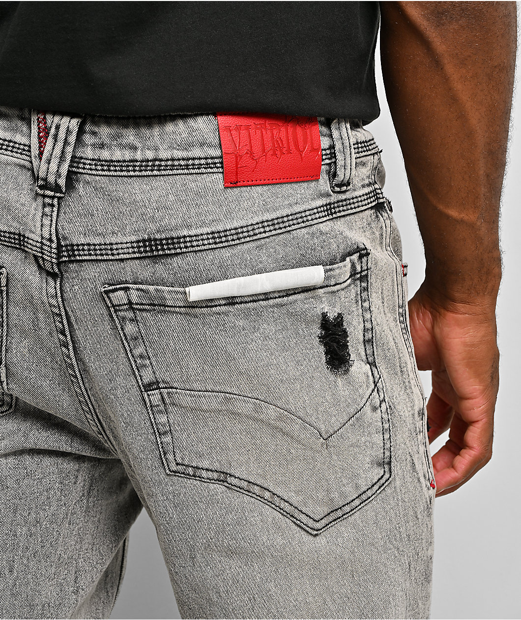 Vitriol Trench Grey Wash Skinny Flare Jeans