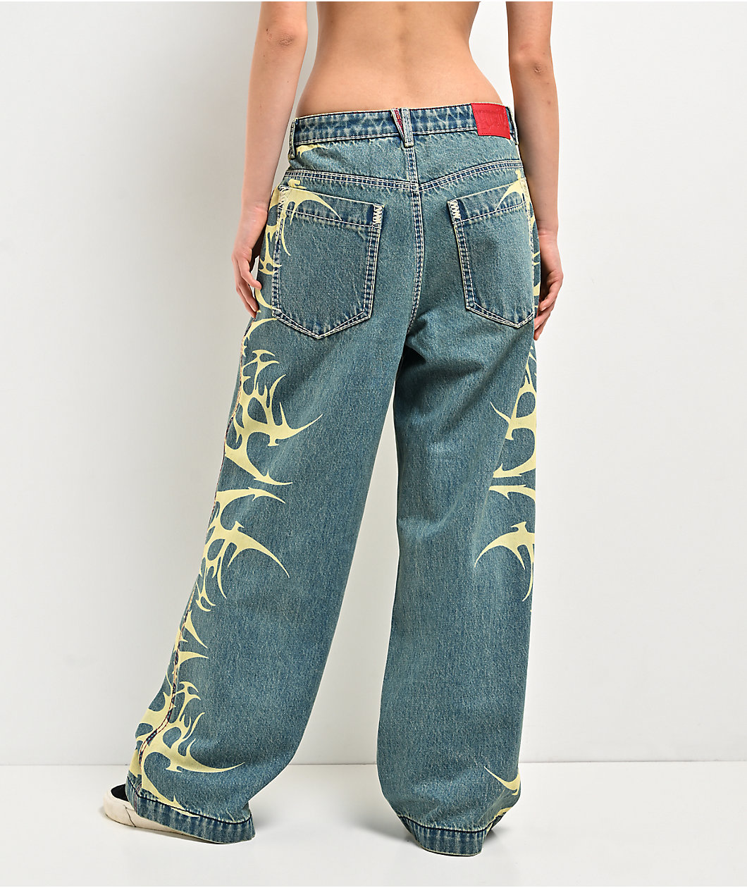 Vitriol Verona Bitten Blue Wash Wide Leg Jeans