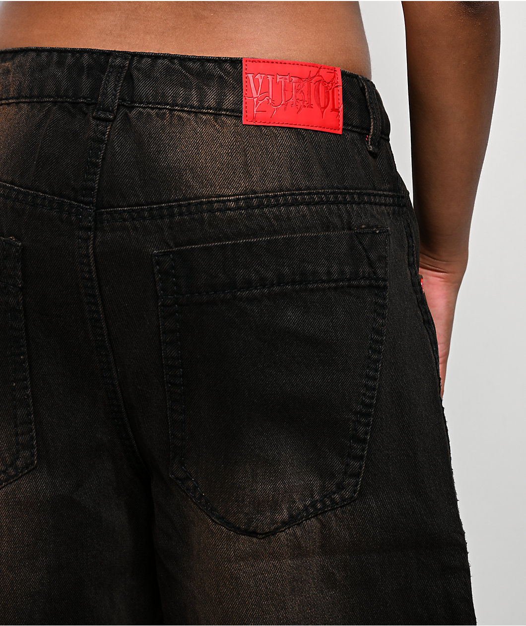 Vitriol Verona Goth Black Wash Low Rise Jeans