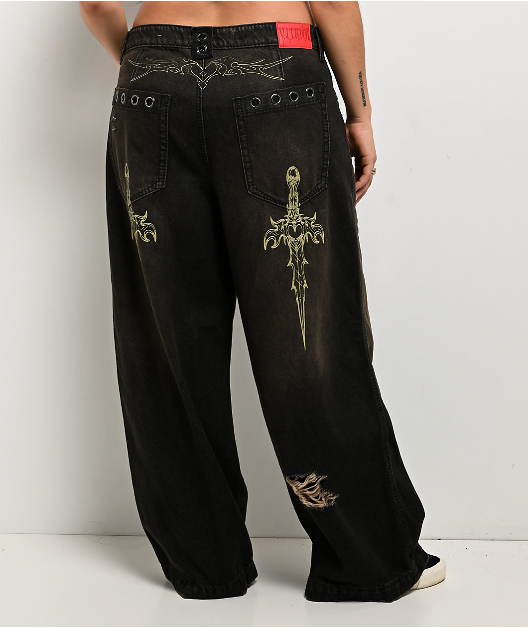 Vitriol Verona Love Dagger Sacred Black Wash Jeans